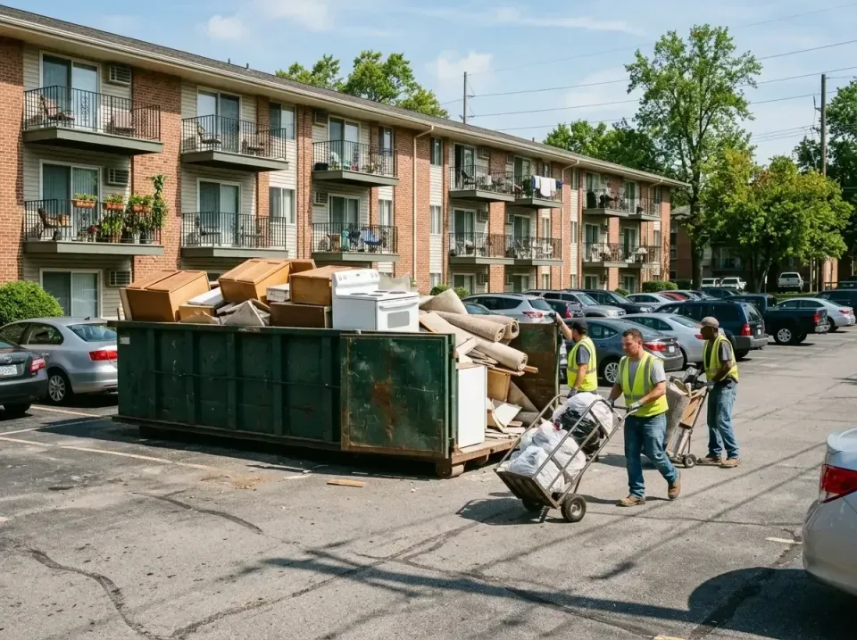 apartment-complex-renovation-p-008 — How Roll-Off Dumpster Rentals Work With USA Debris Cleaners, roll-off dumpster rentals…