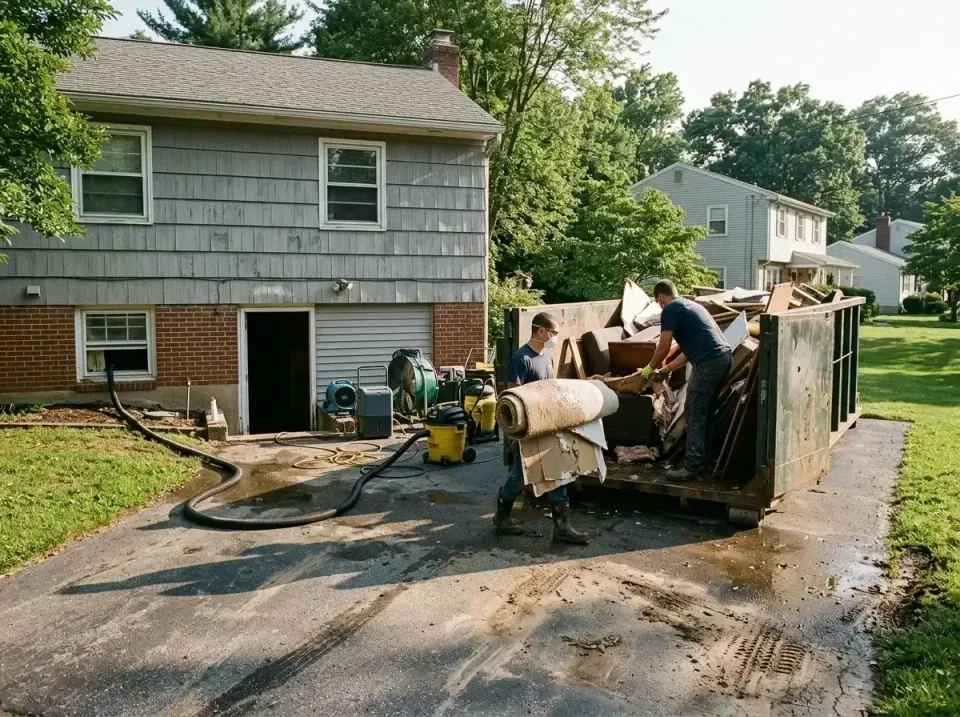 basement-flood-damage-cleanup-006 — Permits and Rules for Roll-Off Dumpster Rentals in Akron, roll-off dumpster rentals in A…