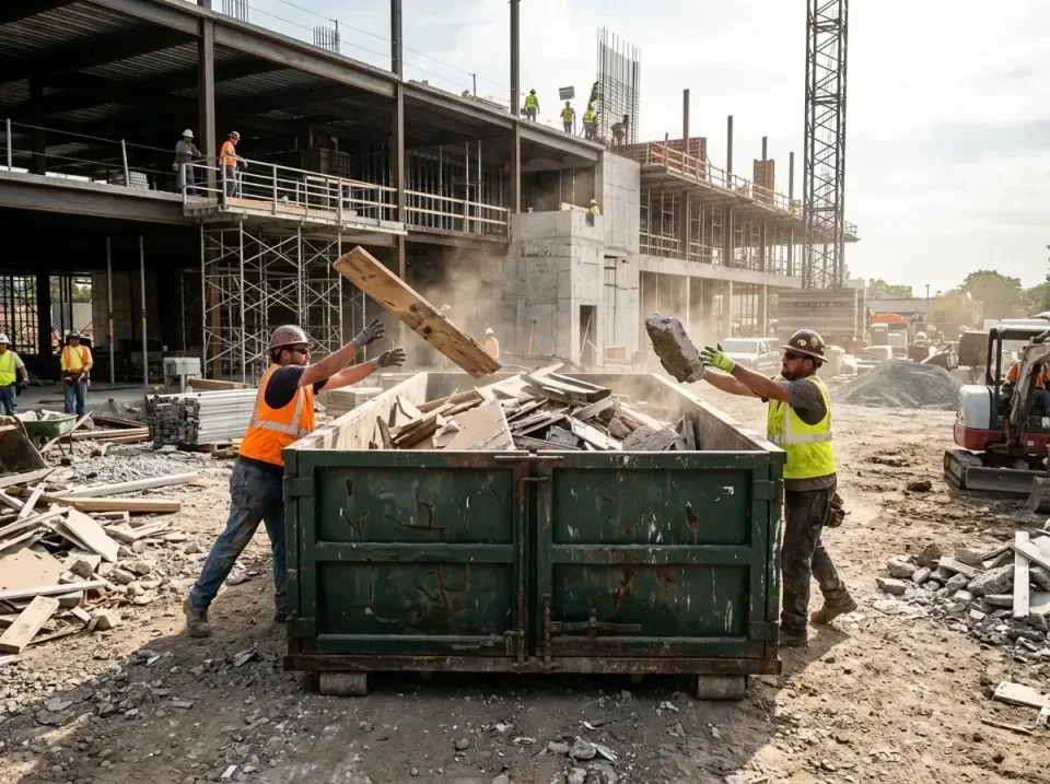 construction-site-debris-conta-004 — completed project, roll-off dumpster rentals in Akron