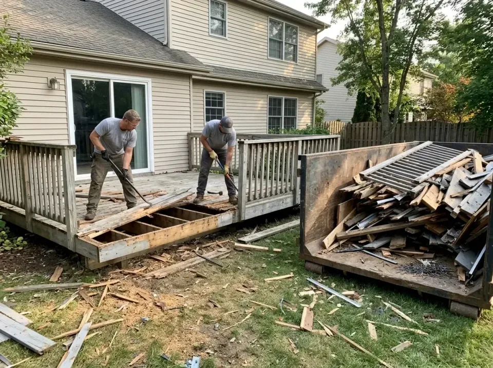 deck-demolition-backyard-renov-009 — quality workmanship, roll-off dumpster rentals in Akron